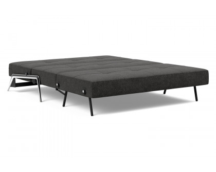 Innovation Living Cubed Queen Size Sofa Bed with Alu Legs - 577 Kenya Dark Gray