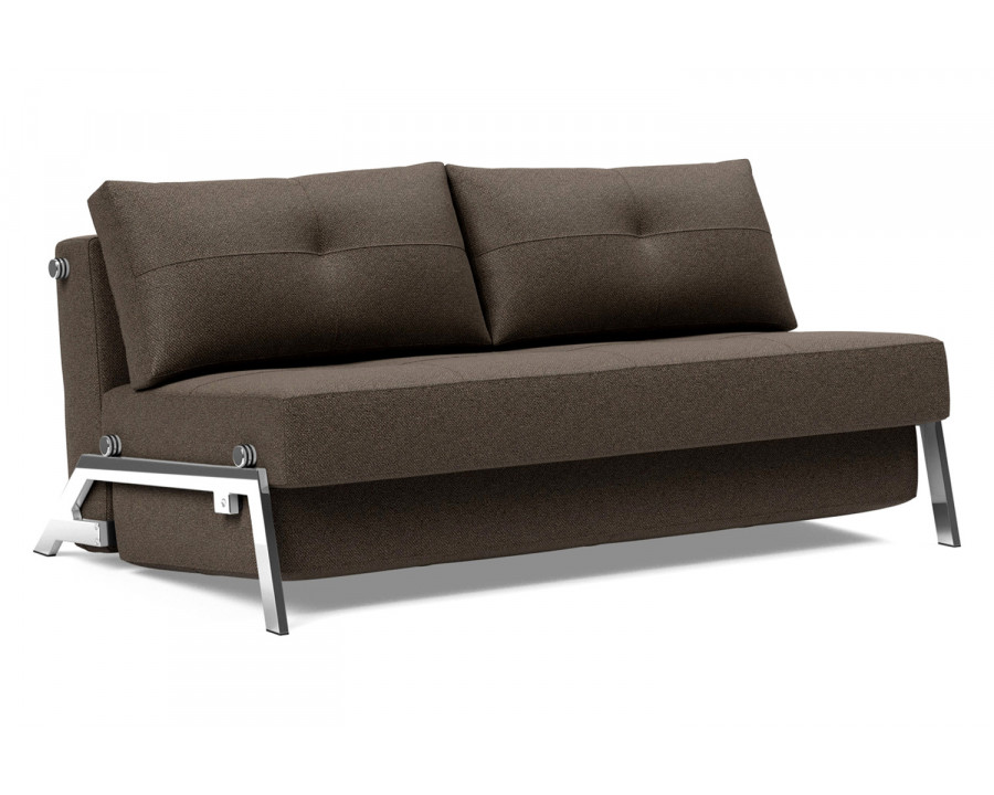 Innovation Living Cubed Queen Size Sofa Bed with Chrome Legs - 578 Kenya Taupe