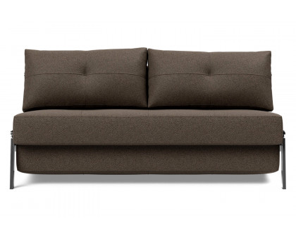 Innovation Living Cubed Queen Size Sofa Bed with Chrome Legs - 578 Kenya Taupe