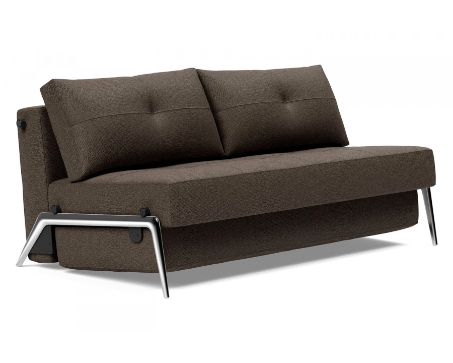 Innovation Living Cubed Queen Size Sofa Bed with Alu Legs - 578 Kenya Taupe