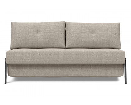 Innovation Living Cubed Queen Size Sofa Bed with Chrome Legs - 579 Kenya Gravel