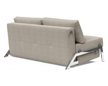 Innovation Living Cubed Queen Size Sofa Bed with Chrome Legs - 579 Kenya Gravel