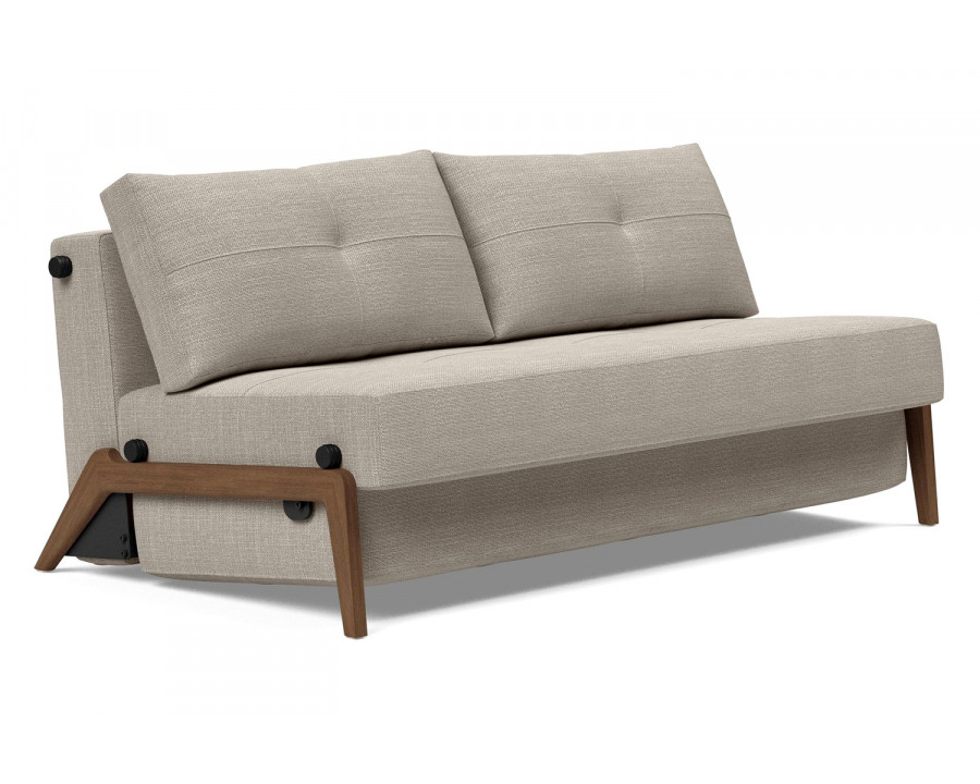 Innovation Living Cubed Queen Size Sofa Bed with Dark Wood Legs - 579 Kenya Gravel