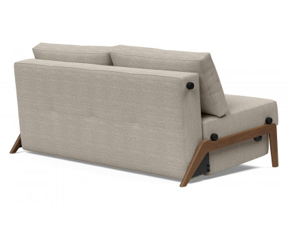 Innovation Living Cubed Queen Size Sofa Bed with Dark Wood Legs - 579 Kenya Gravel