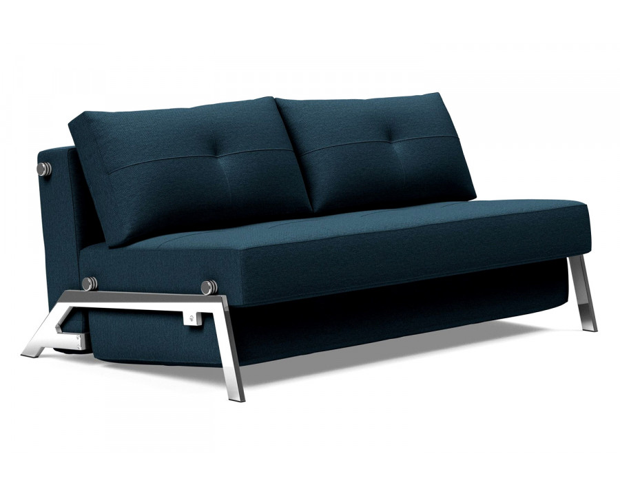 Innovation Living Cubed Queen Size Sofa Bed with Chrome Legs - 580 Argus Navy Blue