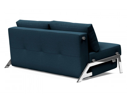 Innovation Living Cubed Queen Size Sofa Bed with Chrome Legs - 580 Argus Navy Blue