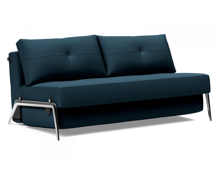 Innovation Living Cubed Queen Size Sofa Bed with Alu Legs - 580 Argus Navy Blue