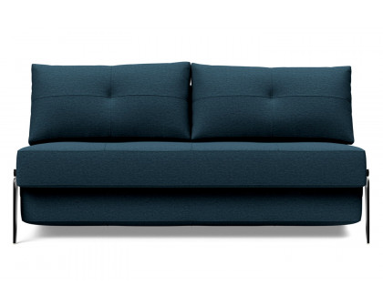 Innovation Living Cubed Queen Size Sofa Bed with Alu Legs - 580 Argus Navy Blue