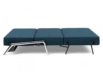 Innovation Living Cubed Queen Size Sofa Bed with Alu Legs - 580 Argus Navy Blue