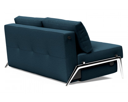 Innovation Living Cubed Queen Size Sofa Bed with Alu Legs - 580 Argus Navy Blue