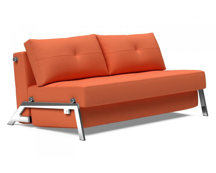 Innovation Living Cubed Queen Size Sofa Bed with Chrome Legs - 581 Argus Rust