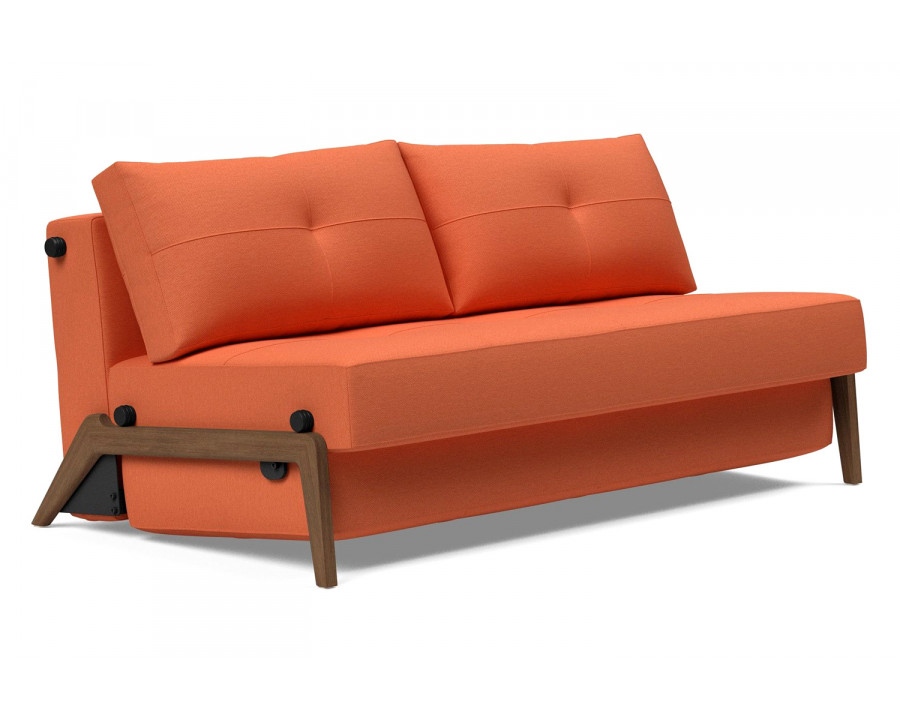 Innovation Living Cubed Queen Size Sofa Bed with Dark Wood Legs - 581 Argus Rust