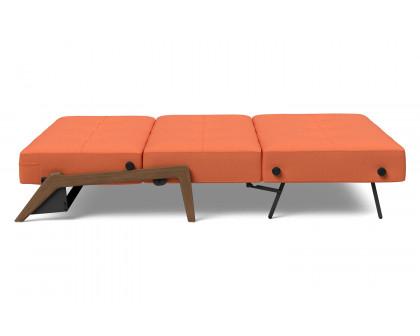 Innovation Living Cubed Queen Size Sofa Bed with Dark Wood Legs - 581 Argus Rust