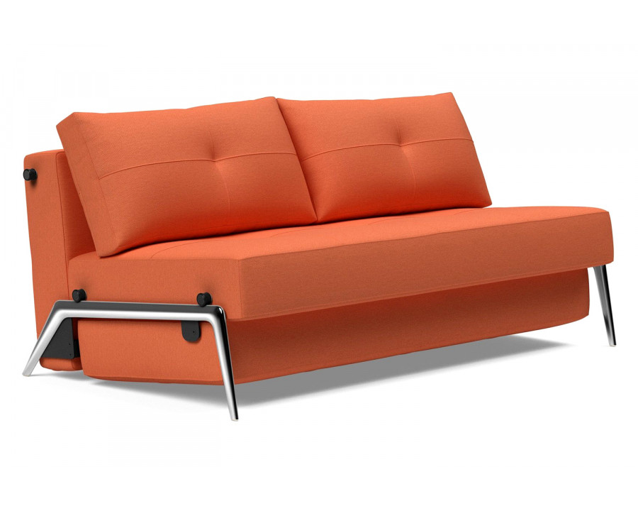 Innovation Living Cubed Queen Size Sofa Bed with Alu Legs - 581 Argus Rust