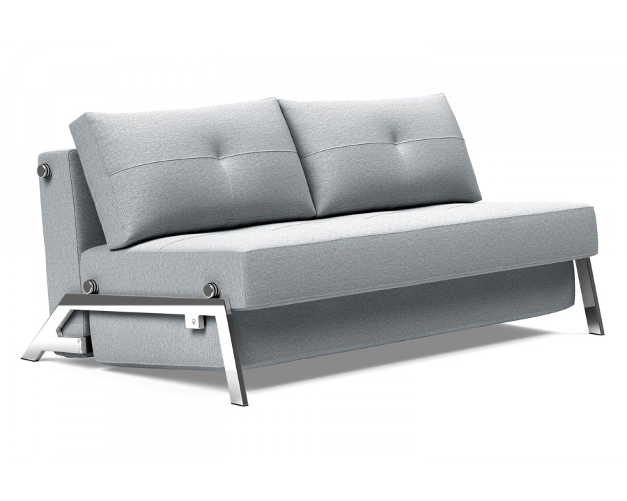 Innovation Living Cubed Queen Size Sofa Bed with Chrome Legs - 583 Argus Gray