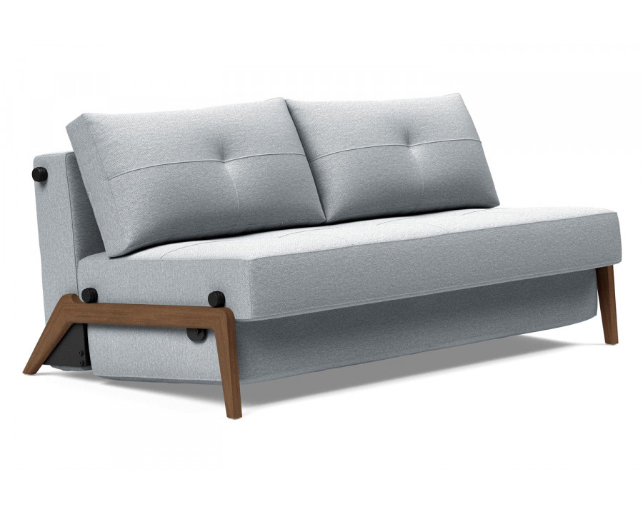 Innovation Living Cubed Queen Size Sofa Bed with Dark Wood Legs - 583 Argus Gray