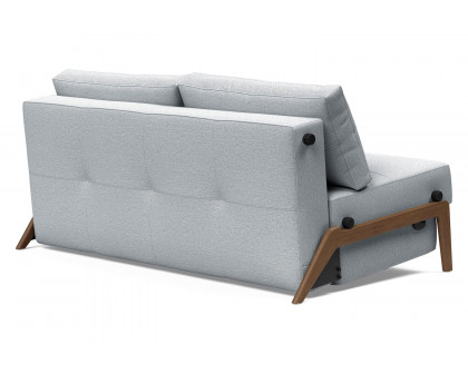 Innovation Living Cubed Queen Size Sofa Bed with Dark Wood Legs - 583 Argus Gray