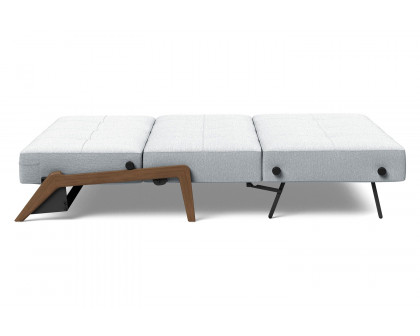 Innovation Living Cubed Queen Size Sofa Bed with Dark Wood Legs - 583 Argus Gray