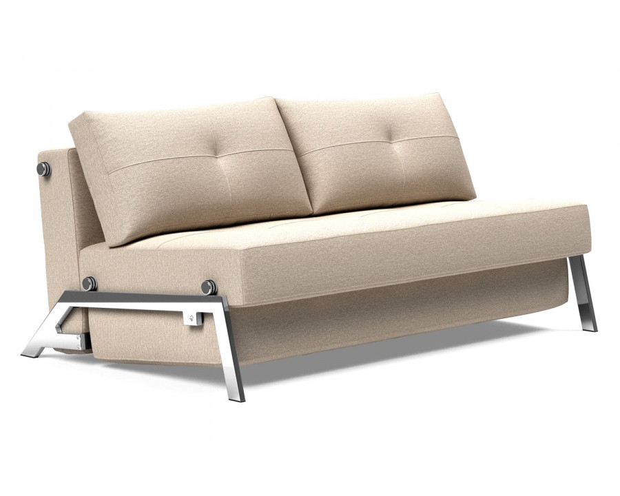 Innovation Living Cubed Queen Size Sofa Bed with Chrome Legs - 584 Argus Natural