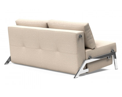 Innovation Living Cubed Queen Size Sofa Bed with Chrome Legs - 584 Argus Natural