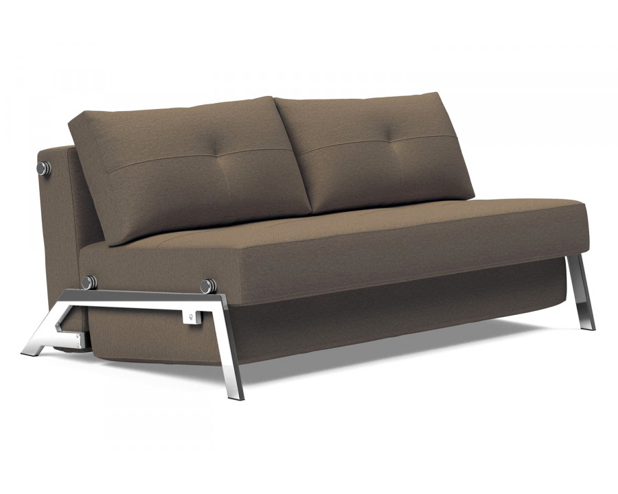 Innovation Living Cubed Queen Size Sofa Bed with Chrome Legs - 585 Argus Brown