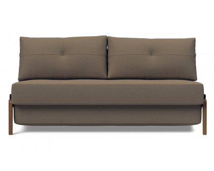 Innovation Living Cubed Queen Size Sofa Bed with Dark Wood Legs - 585 Argus Brown