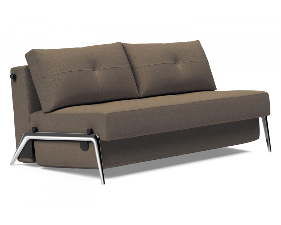 Innovation Living Cubed Queen Size Sofa Bed with Alu Legs - 585 Argus Brown