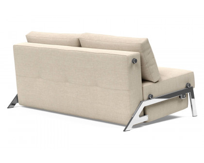 Innovation Living Cubed Queen Size Sofa Bed with Chrome Legs - 586 Phobos Latte