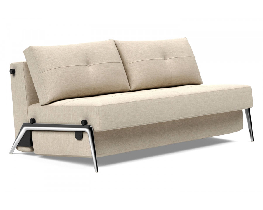 Innovation Living Cubed Queen Size Sofa Bed with Alu Legs - 586 Phobos Latte