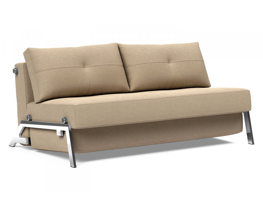 Innovation Living Cubed Queen Size Sofa Bed with Chrome Legs - 587 Phobos Mocha