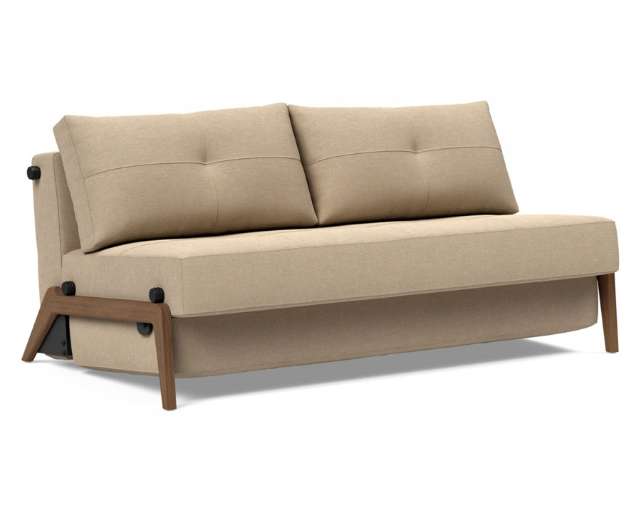 Innovation Living Cubed Queen Size Sofa Bed with Dark Wood Legs - 587 Phobos Mocha