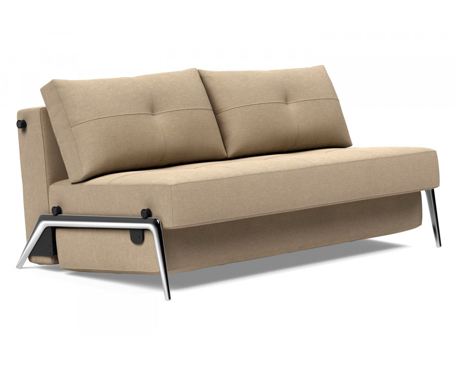 Innovation Living Cubed Queen Size Sofa Bed with Alu Legs - 587 Phobos Mocha