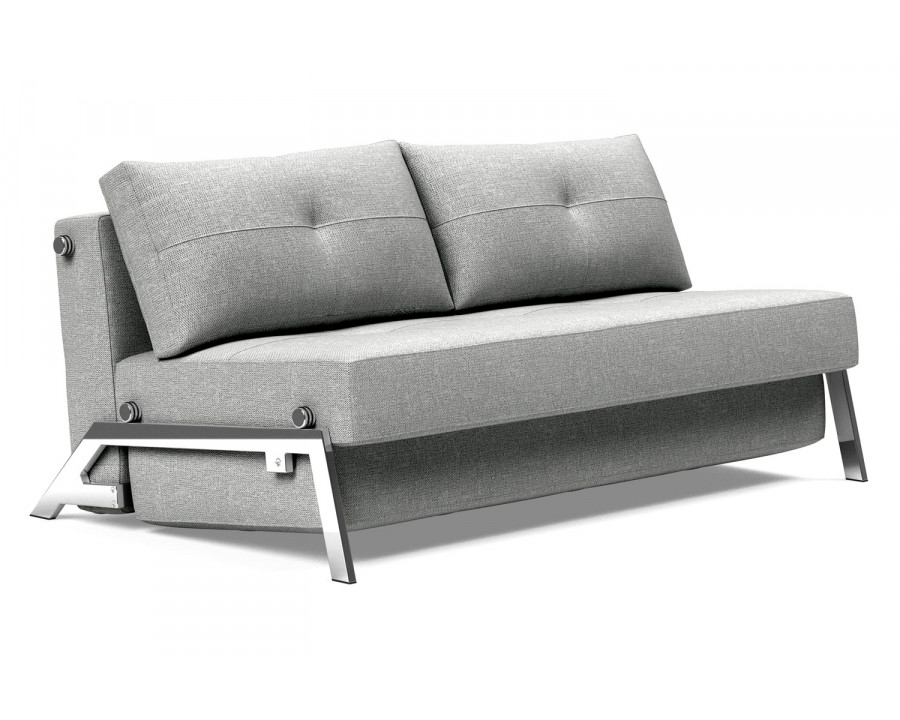 Innovation Living Cubed Queen Size Sofa Bed with Chrome Legs - 590 Micro Check Gray