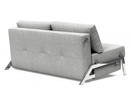 Innovation Living Cubed Queen Size Sofa Bed with Chrome Legs - 590 Micro Check Gray