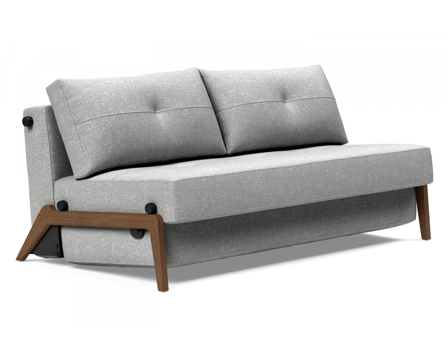 Innovation Living Cubed Queen Size Sofa Bed with Dark Wood Legs - 590 Micro Check Gray