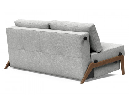 Innovation Living Cubed Queen Size Sofa Bed with Dark Wood Legs - 590 Micro Check Gray