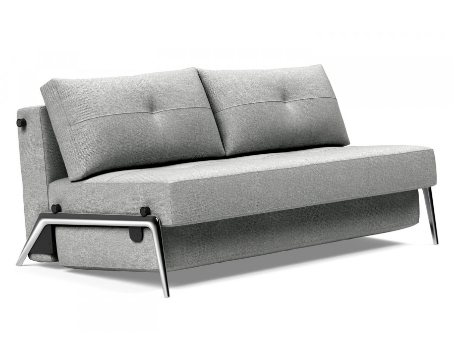 Innovation Living Cubed Queen Size Sofa Bed with Alu Legs - 590 Micro Check Gray