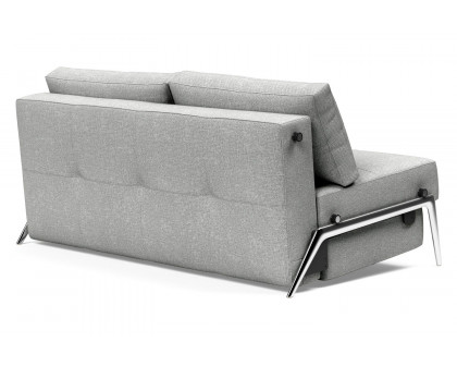 Innovation Living Cubed Queen Size Sofa Bed with Alu Legs - 590 Micro Check Gray