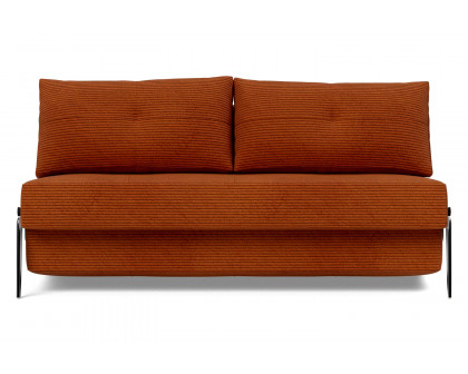 Innovation Living Cubed Queen Size Sofa Bed with Alu Legs - 595 Corduroy Burnt Orange