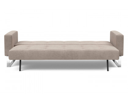 Innovation Living Cassius Quilt Chrome Sofa Bed - 318 Cordufine Beige