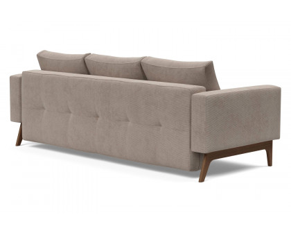 Innovation Living Cassius Quilt Dark Wood Sofa Bed - 318 Cordufine Beige