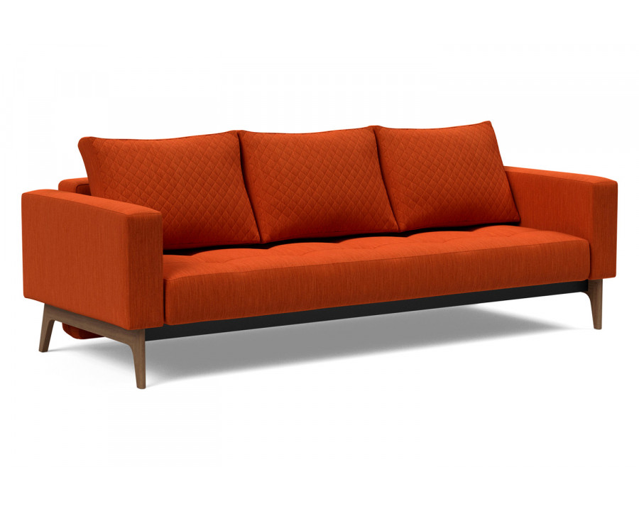 Innovation Living Cassius Quilt Dark Wood Sofa Bed - 506 Elegance Paprika