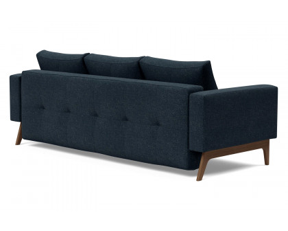 Innovation Living Cassius Quilt Dark Wood Sofa Bed - 515 Nist Blue