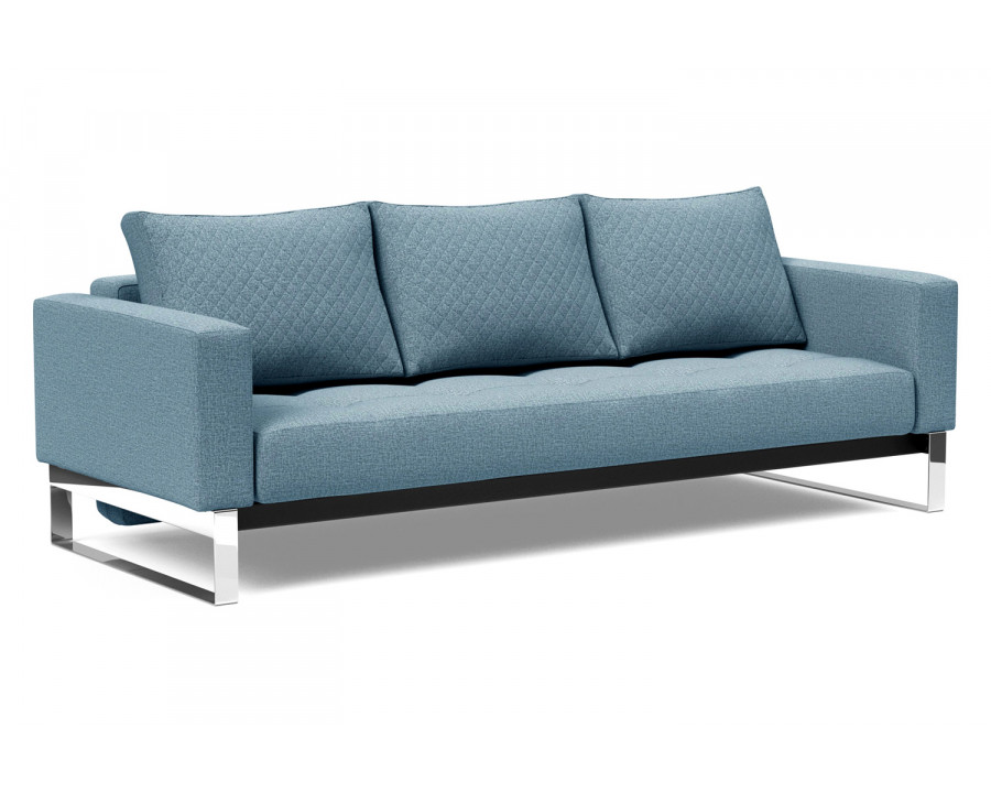 Innovation Living Cassius Quilt Chrome Sofa Bed - 525 Mixed Dance Light Blue