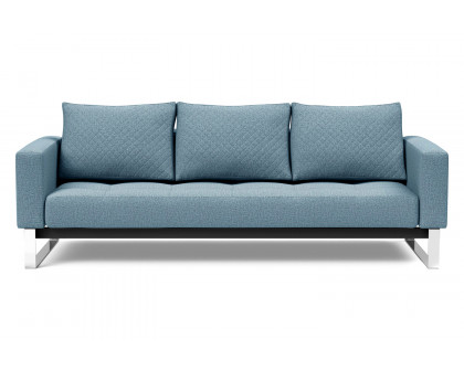 Innovation Living Cassius Quilt Chrome Sofa Bed - 525 Mixed Dance Light Blue