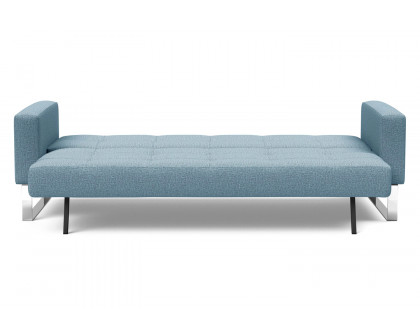 Innovation Living Cassius Quilt Chrome Sofa Bed - 525 Mixed Dance Light Blue