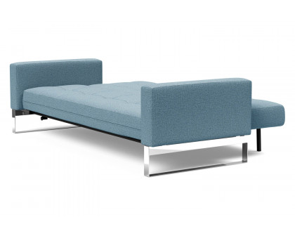 Innovation Living Cassius Quilt Chrome Sofa Bed - 525 Mixed Dance Light Blue