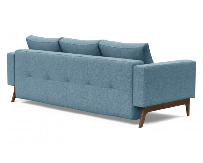 Innovation Living Cassius Quilt Dark Wood Sofa Bed - 525 Mixed Dance Light Blue