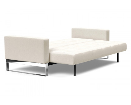 Innovation Living Cassius Quilt Chrome Sofa Bed - 531 Bouclé Off White