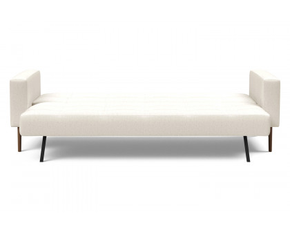 Innovation Living Cassius Quilt Dark Wood Sofa Bed - 531 Bouclé Off White